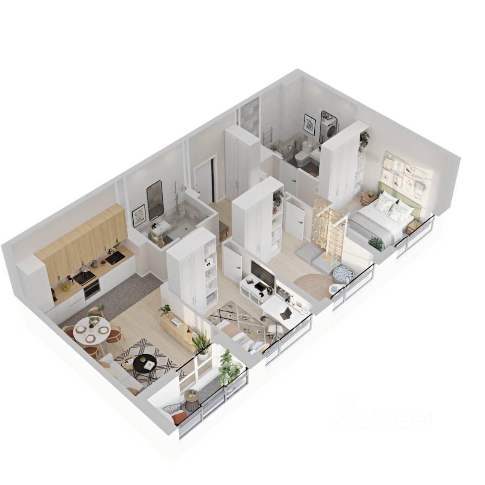 3-к кв. Свердловская область, Екатеринбург ул. Рябинина, 42 (67.31 м²)