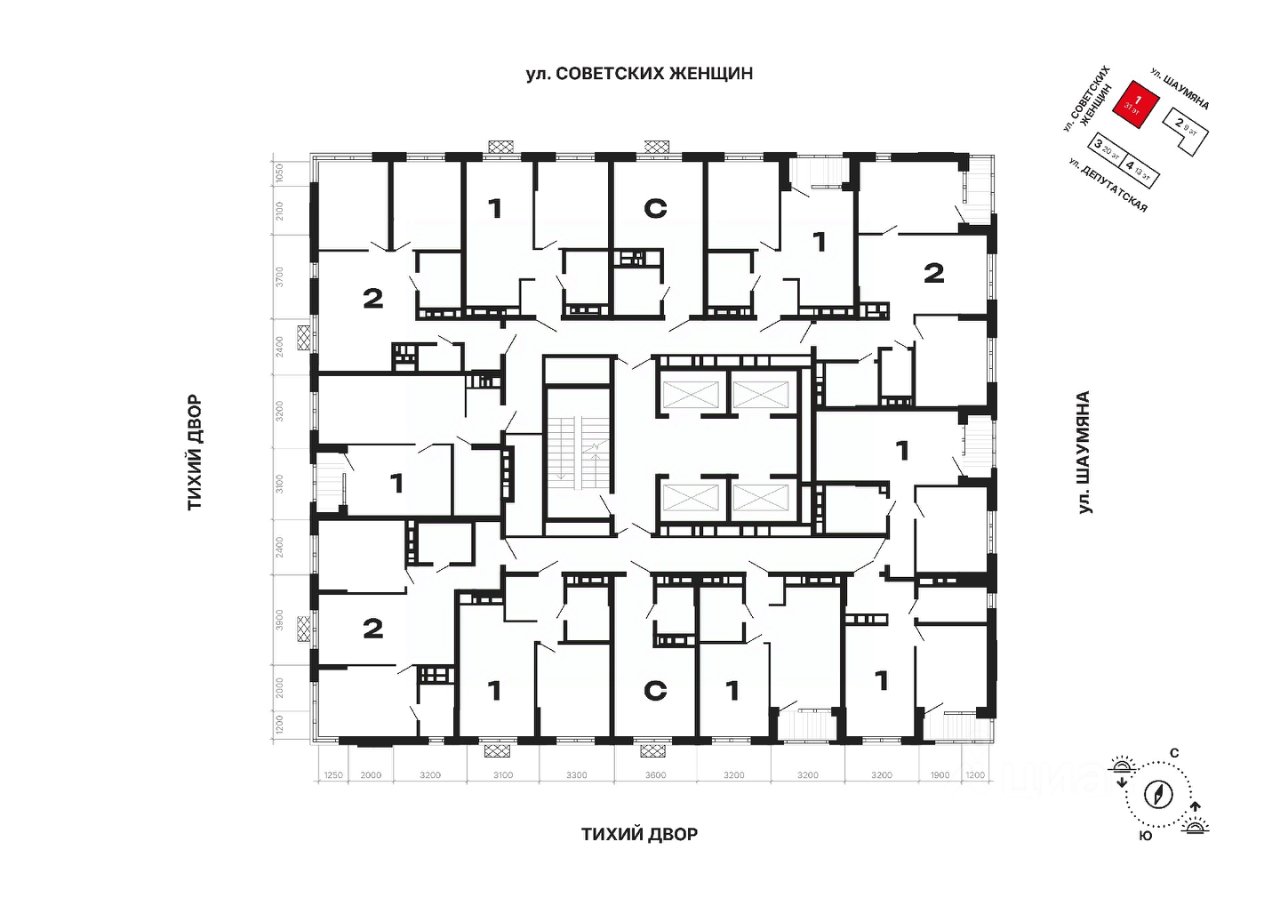 Студия Свердловская область, Екатеринбург ул. Советских Женщин (21.71 м²)
