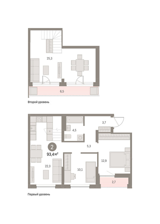 2-комнатная квартира: Екатеринбург, улица Гастелло, 18 (93.4 м²)