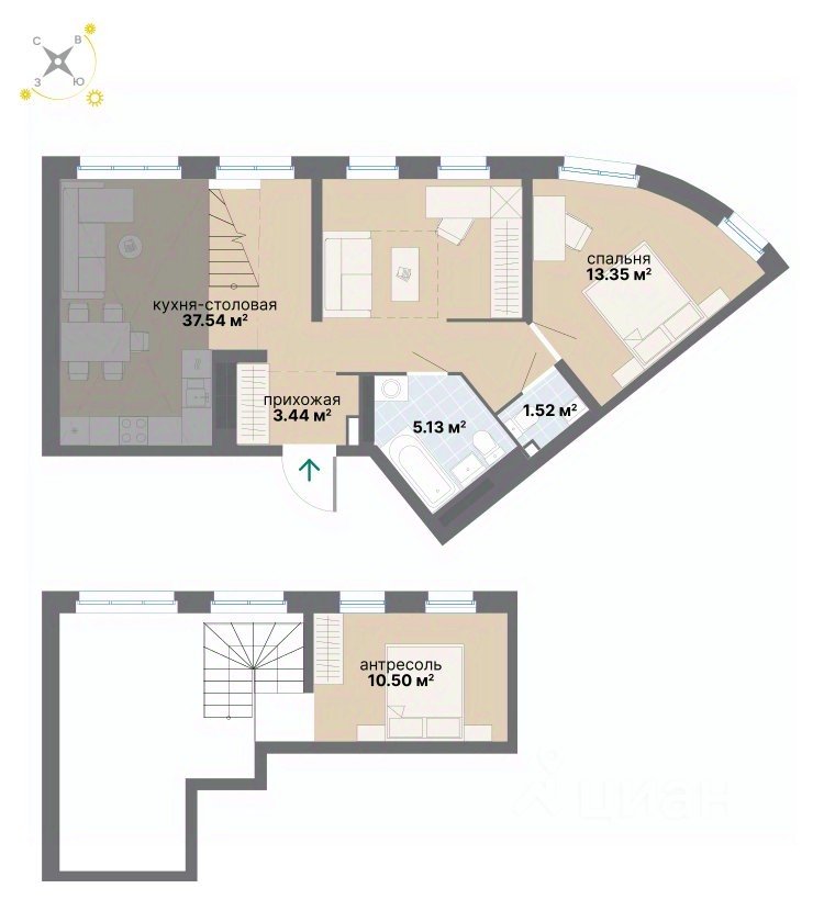 1-к кв. Свердловская область, Екатеринбург ул. Вилонова (73.45 м²)