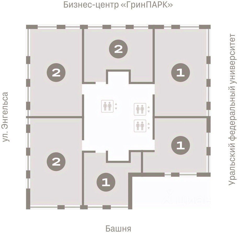 Свободной планировки кв. Свердловская область, Екатеринбург ул. Гоголя, 21 (108.18 м²)
