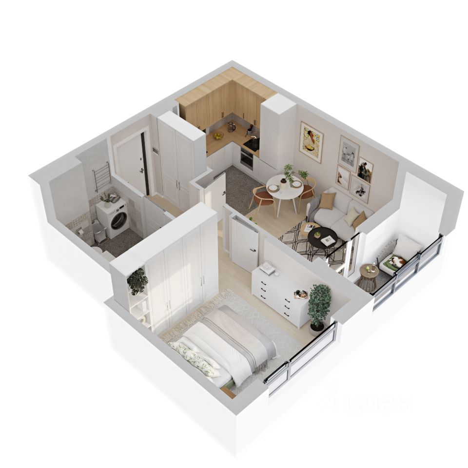 1-к кв. Свердловская область, Екатеринбург ул. Рябинина, 42 (33.89 м²)